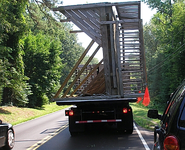 On the road to it's new home