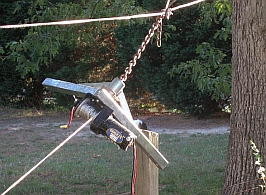 Winch at oak tree in driveway